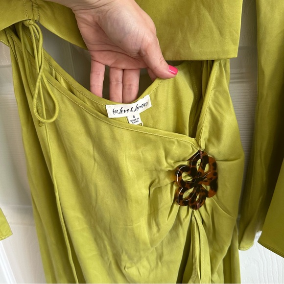 For Love and Lemons Dress Allie Midi in Olive Green - Picture 5 of 9